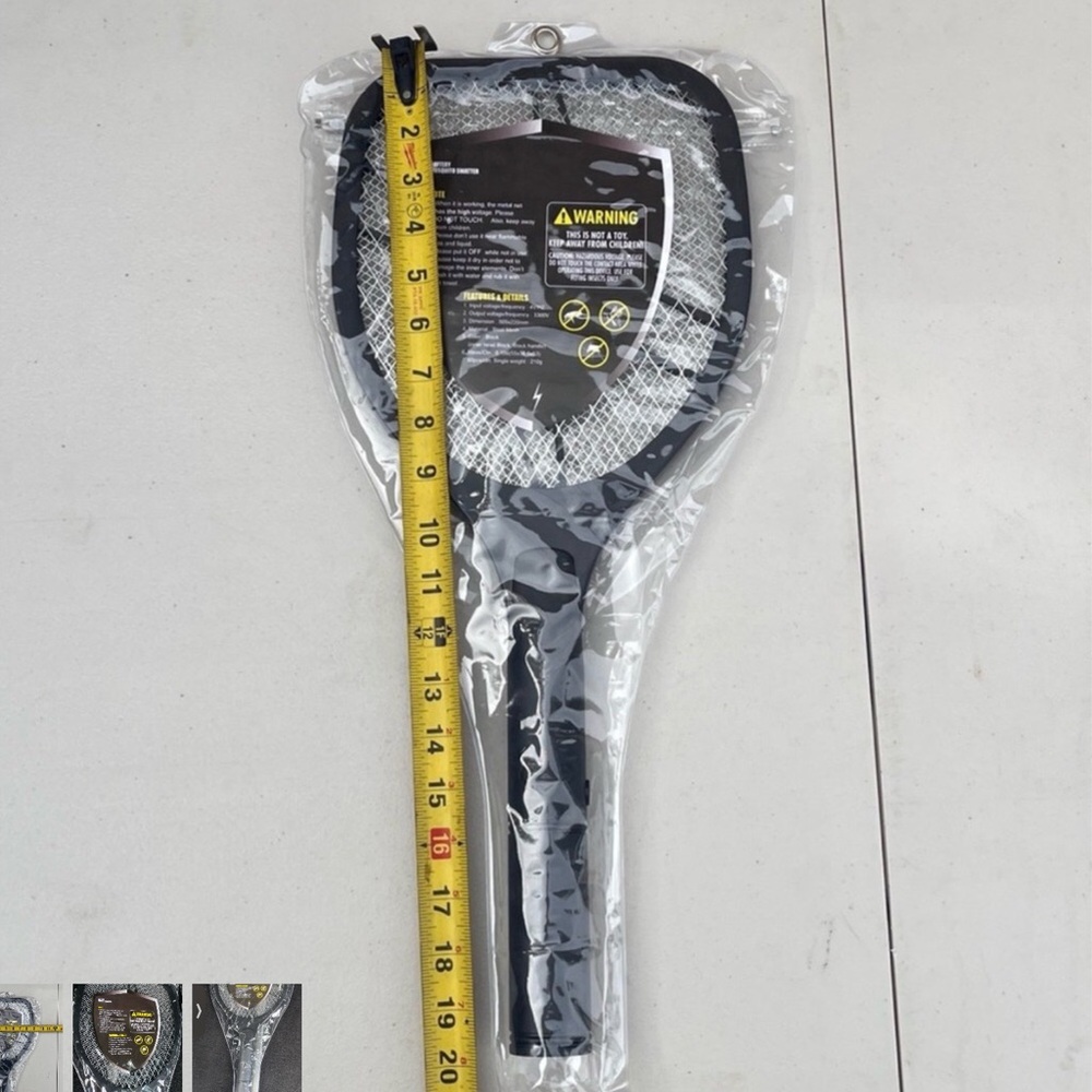 Bug Zapper Mosquito Swatter Requires 2AA Batteries Black, Large Racket NEW - Picture 2 of 3